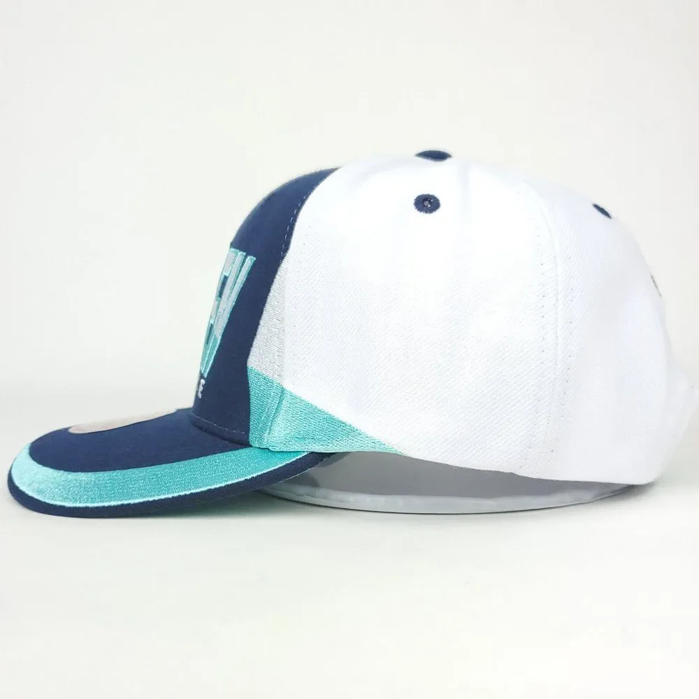 Seattle Kraken Mitchell & Ness‎ NHL Pro Fit Snapback Hat Cap Navy Aqua White NWT